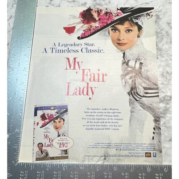 My Fair Lady VHS Release Print Ad Vintage 90s THX Home Video Audrey Hepburn - Picture 2 of 5